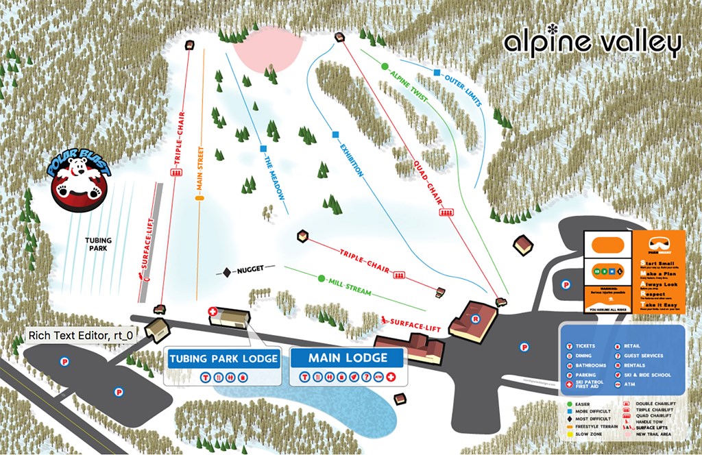 Alpine Valley trail map