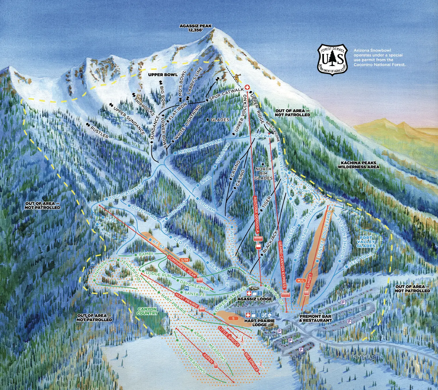 Arizona Snowbowl trail map