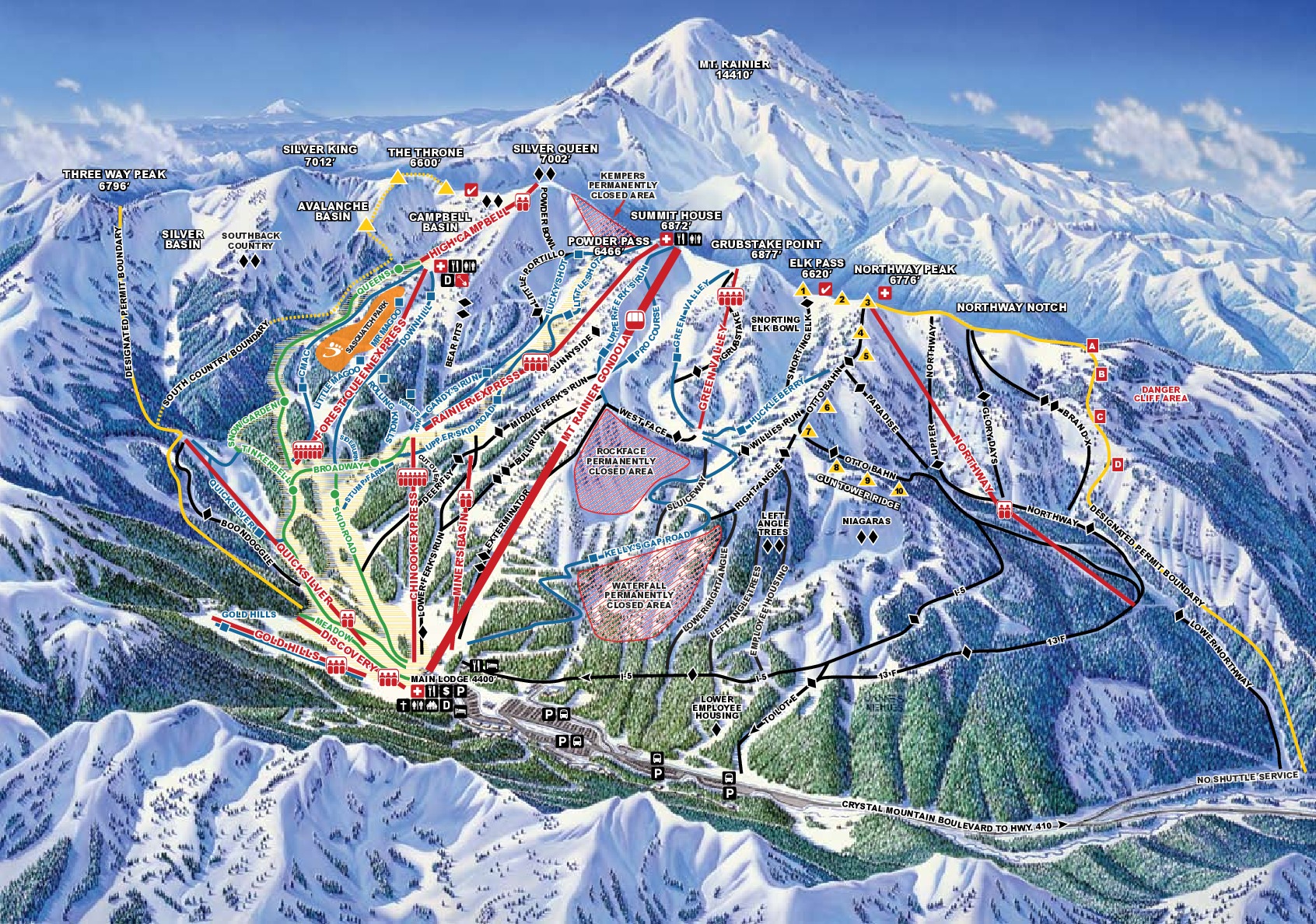 Crystal Mountain trail map