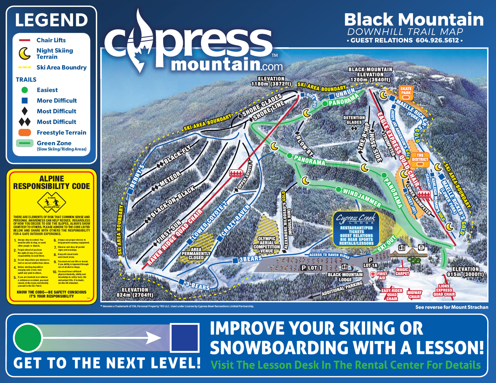 Cypress Mountain trail map