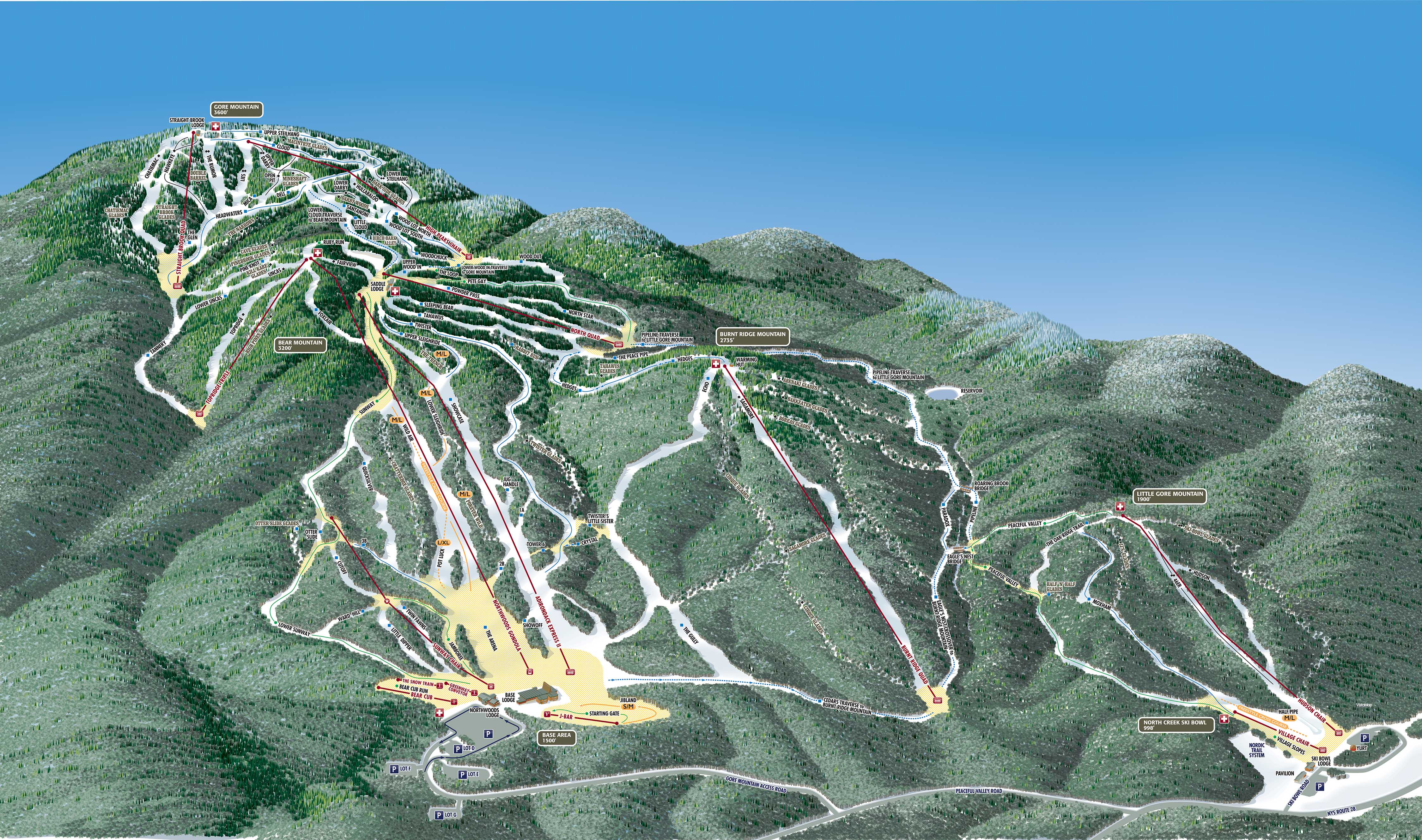 Gore Mountain trail map
