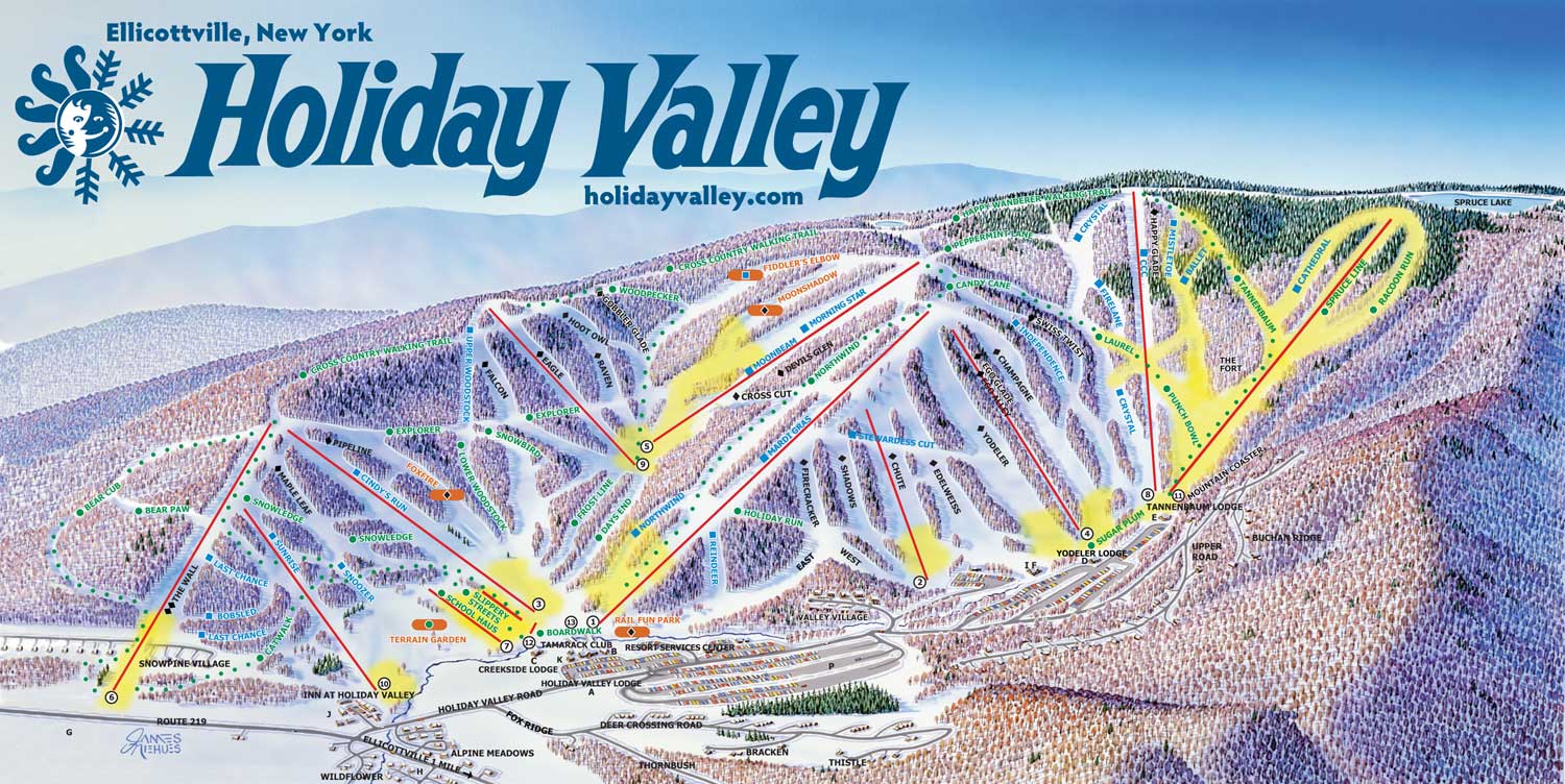 Holiday Valley trail map