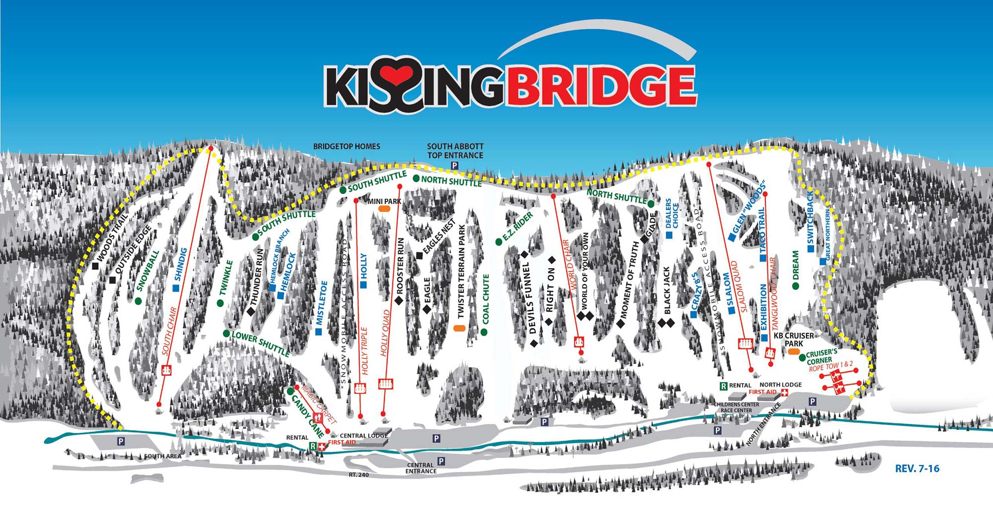 Kissing Bridge trail map