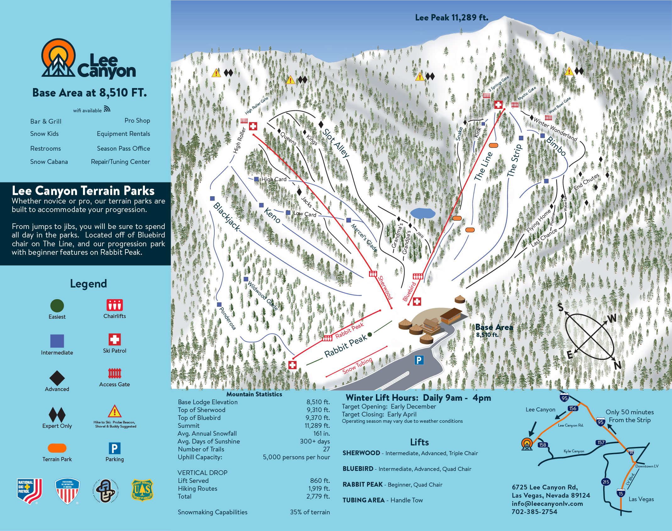 Lee Canyon trail map